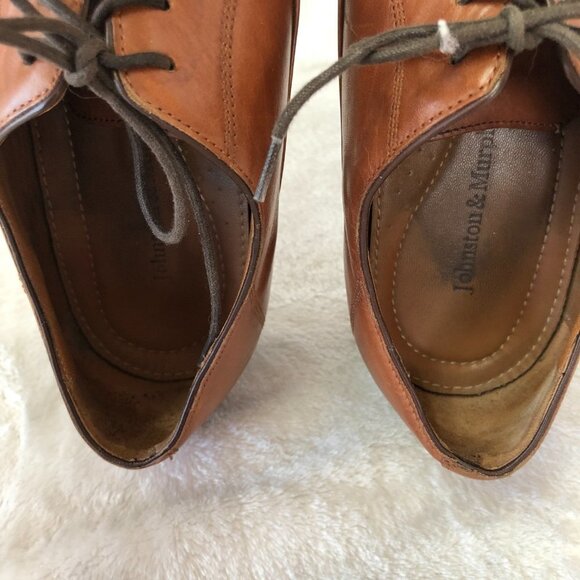Johnston & Murphy Leather Lace Up Dress Shoes Rust Color Size 8.5 - Picture 12 of 16